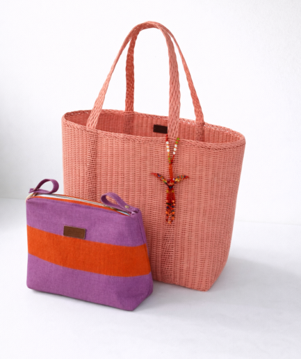 Apricot Blush Basket Bag & Cooler Pouch Set