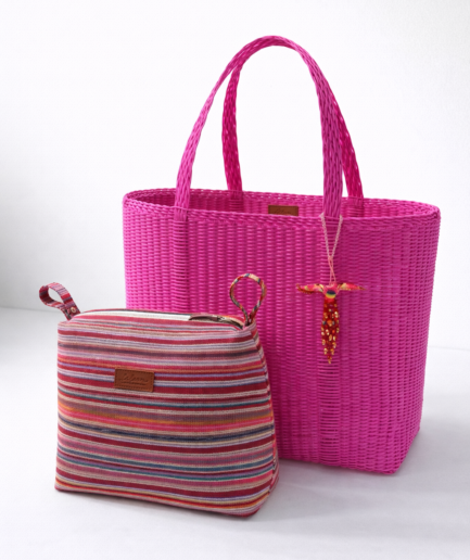 Hibiscus Basket Bag and Cooler Pouch Set