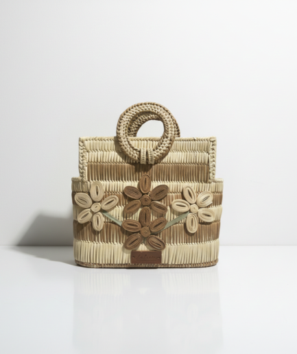 Flora Square Palm Leaf Bag