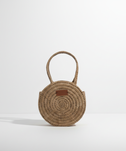 Sand Round Palm Leaf Bag